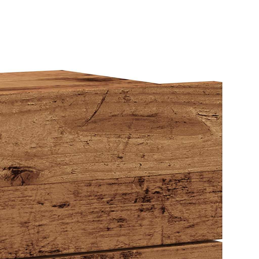 Wisząca szafka nocna na ścianę, stare drewno 40x32x30 cm, mebel wiszący z dużą przestrzenią do przechowywania książek i akcesoriów, solidny blat odporny na wilgoć, łatwy w