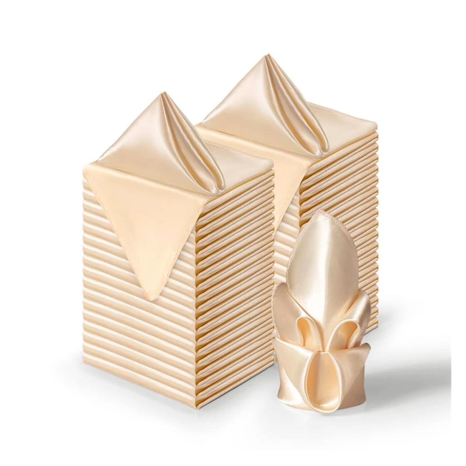 50PCS Satin Napkins 30X30CM Soft Dinner Square For Party Wedding Decoration Banquets