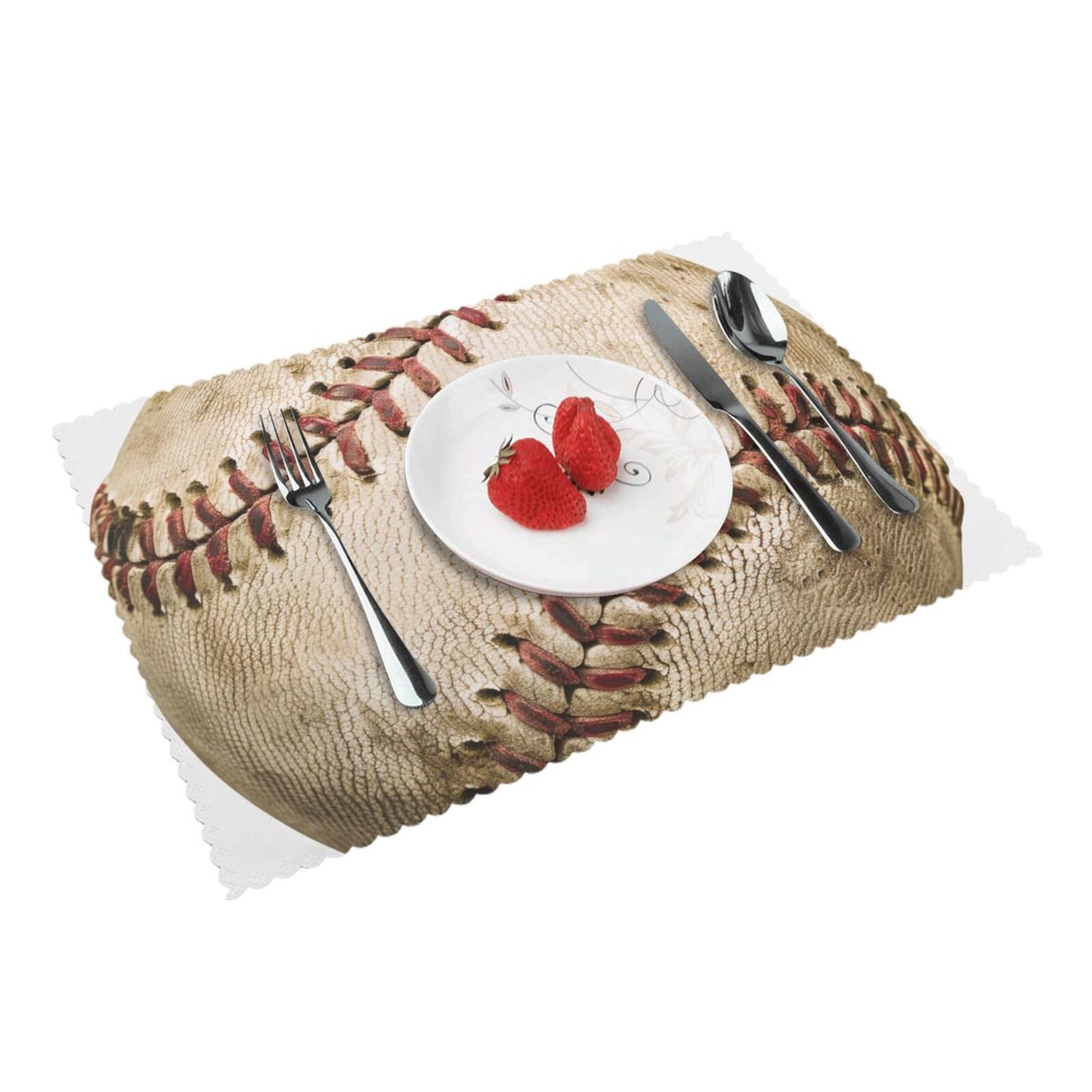 Baseball 1 Printed Placemat Heat Resistant Place Mats Set of 4 PCS Washable Kitchen Table Mats, 12x18 Inch