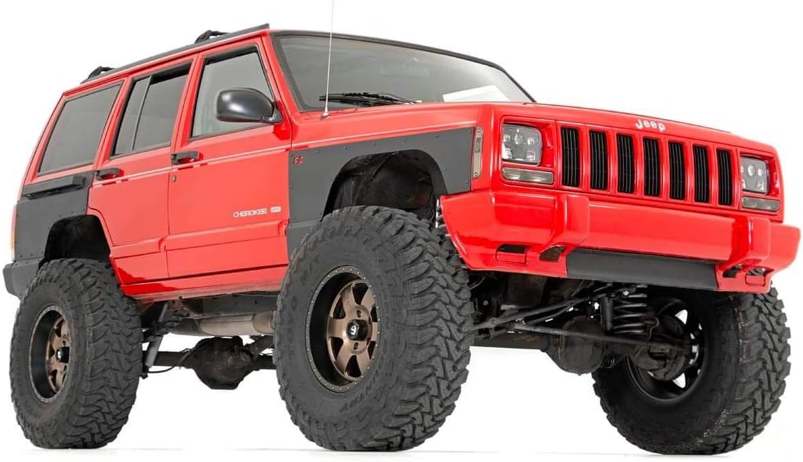 Rough Country Fender & Quarter Panel Body Armor for Jeep Cherokee XJ (1997-2001) - Steel Armor Plating