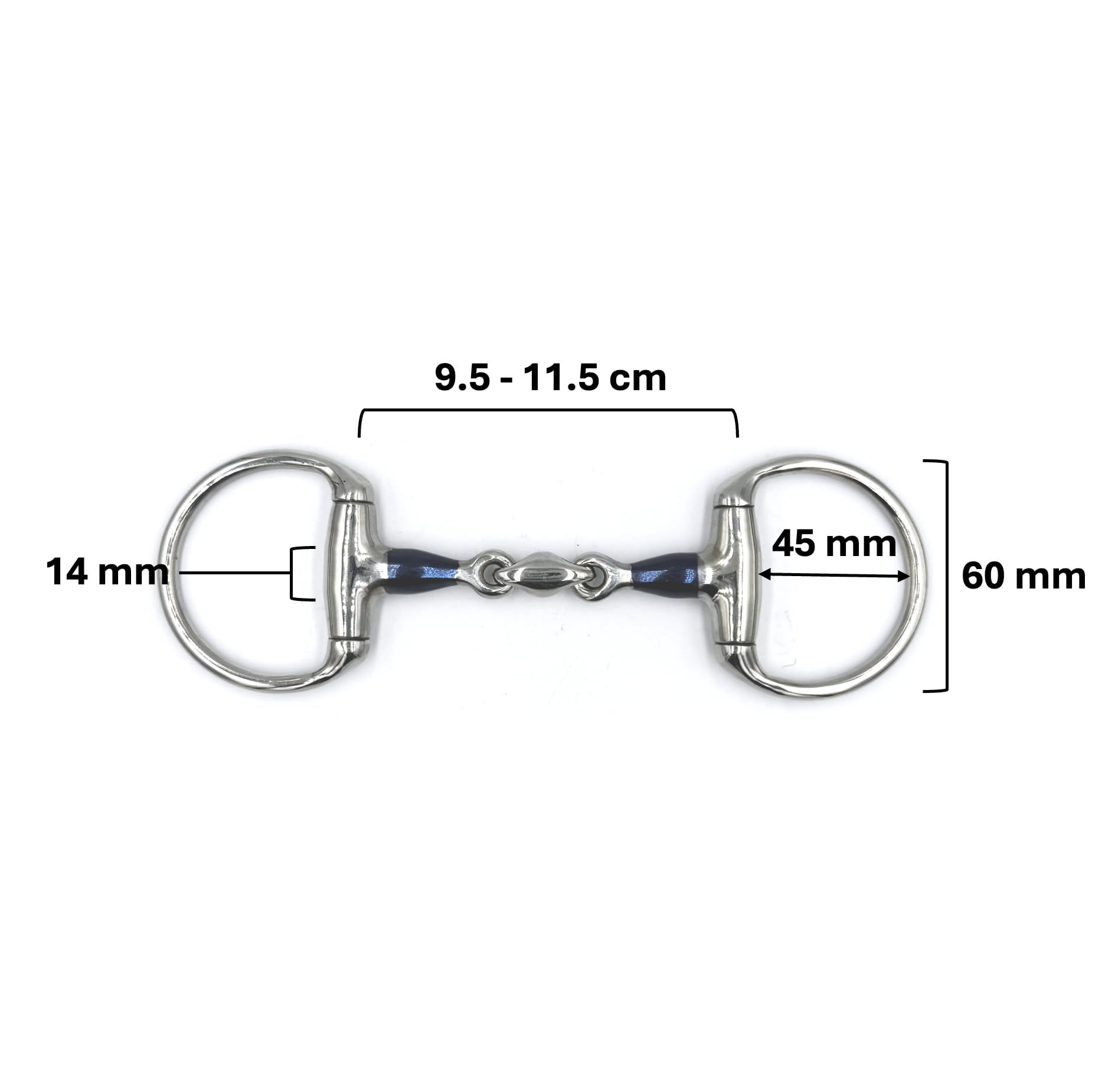 ES0283 Sweet Iron - Morso a testa di oliva, doppio rotto in acciaio inox, diametro anello 70 mm, spessore dentatura 14 mm (9,5 cm)
