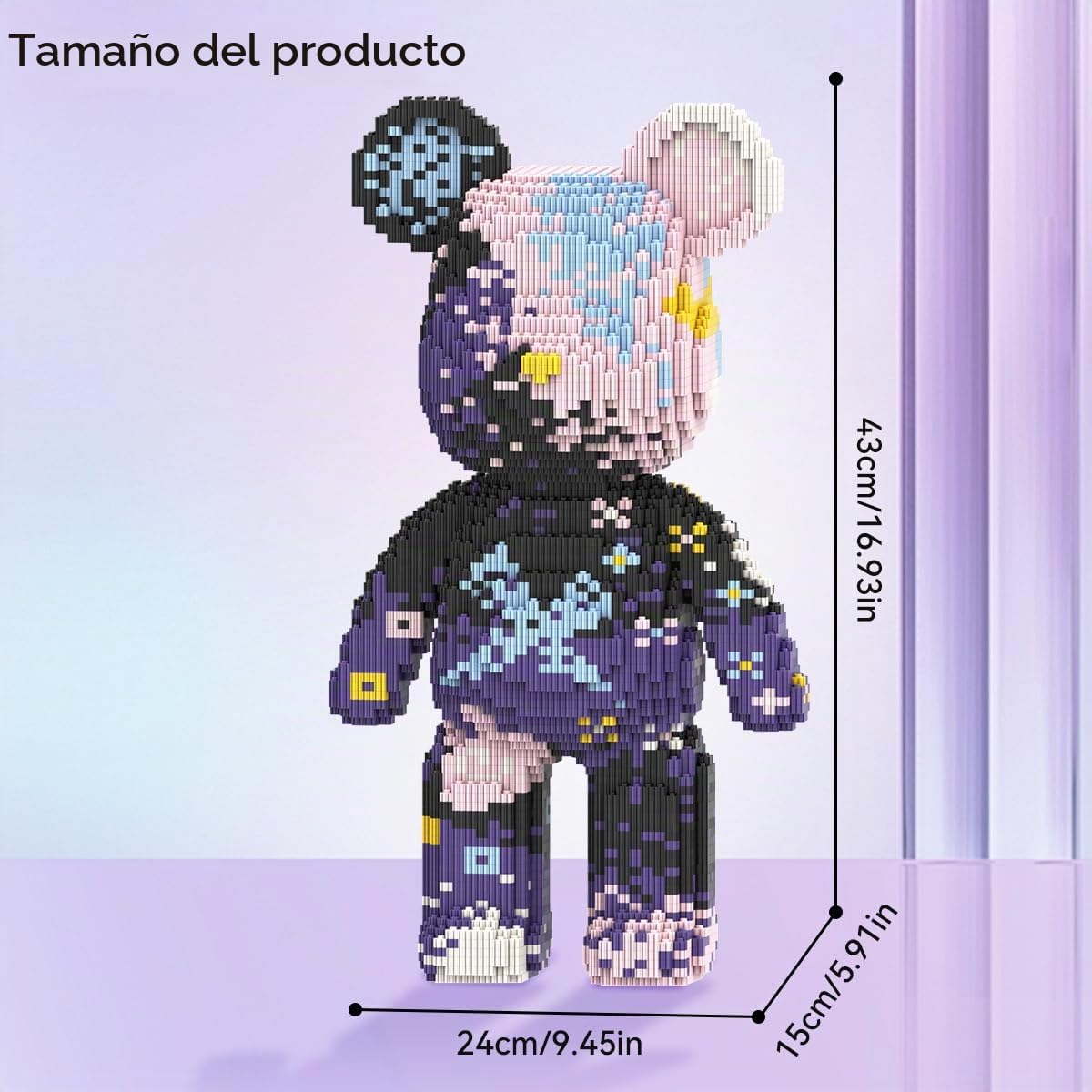 DAHONPA Animal Series Graffiti - Juego de bloques de construcción de ladrillos de oso morado, 5600 piezas, juego de micro ladrillos, modelo de decoración de regalo para niños y niñas
