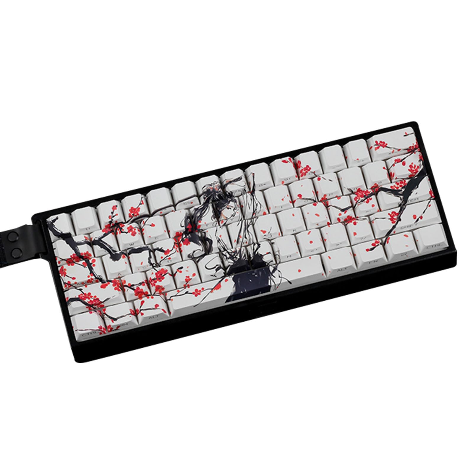 ANSI ISOs Layout Original Profile Keycaps PBT Plums Blossom Side Print Keycaps for 61/64/68 Claviers Side Printed