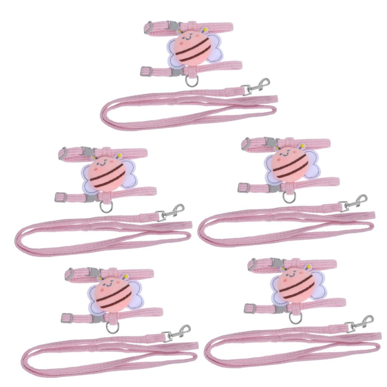 Laisse de traction pour chien et chat rose Kisangel (Lot de 5 ensembles)