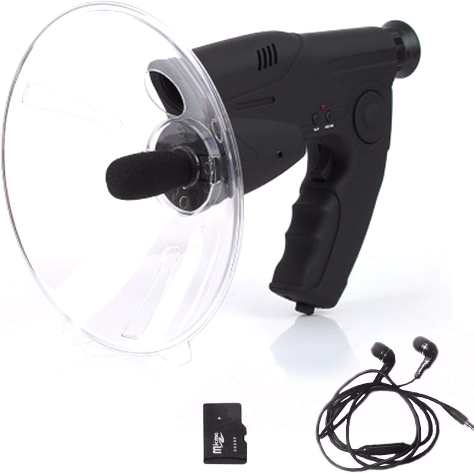 Parabolic Microphone Monocular, Sound Amplifier Spy Ear Bionic Listening Device, Long Range Listening Device up to 300 FT 8X Magnification for Birds Listening B