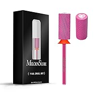 Vista 1 de MelodySusie Broca de carburo de tungsteno de barril grande de 3/32 pulgadas, forma de corazón rosa con parte superior de cristal, gel acrílico