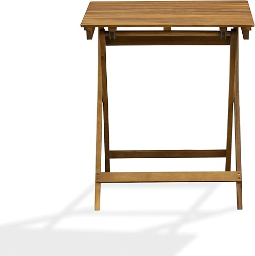Miniatura 4 de East West Furniture SEHD3CANA - Juego de mesa de madera para patio de 3 piezas que contiene una mesa auxiliar cuadrada de madera de acacia para