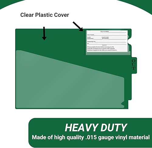 Miniatura 15 de Doctor Stuff - Center Tab Vinyl Outguides, Diagonal Cut Front Pocket, Top Charge Out Slip Pocket, Plastic File Folder, Letter Size 9" x 13-1/4", Pink