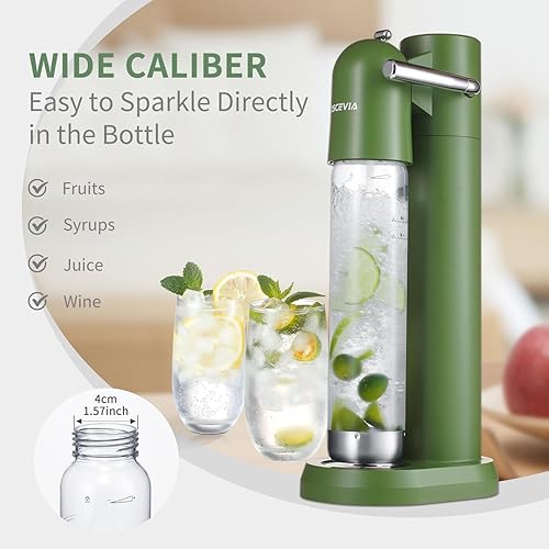 Miniatura 2 de Fabricante de agua con gas  Máquina de bebidas de soda  Seltzer y carbonatador de transmisión de refrescos  2 botellas sin BPA de 1 litro