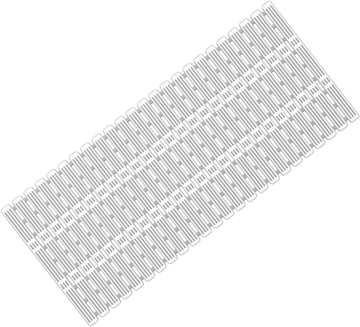 Non-Slip TPE Bathtub Mat with Suction Cups and Drainage Bath Mat for Bathroom Safety and Slip Prevention Wear-Resistant Shower Floor Pad in Light Gray