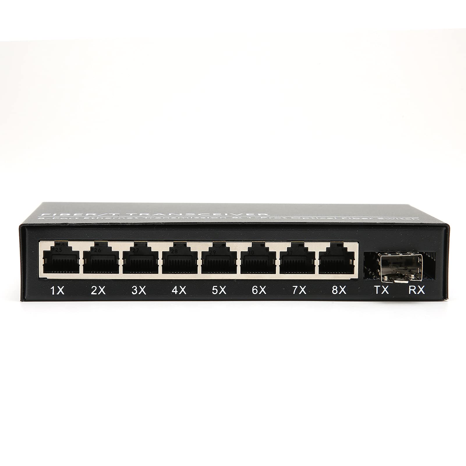 Convertisseur de Média Gigabit Ethernet, 1 Fibre 8 Ports Ethernet Monomode Dual Fiber Adaptive Gigabit Converter, RJ45 10/100/1000M Gigabit Switch, Convertisseur Fibre vers Ethernet avec Duplex SC