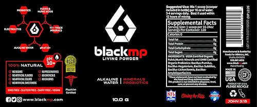 Miniatura 3 de BlackMP Living Powder - Probiótico SBO, minerales fúlvicos y húmicos (30 porciones) Fórmula natural que promueve una salud óptima para mujeres,