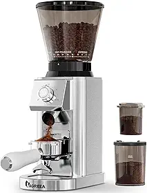 IAGREEA Moedor De Café Cônico Para Espresso, Com 48 Configurações De Moagem Precisas E Temporizadas, Moedor Elétrico De Grãos De Café, Antiestático, Em Aço Inoxidável, Com Acionamento Por Um Toque