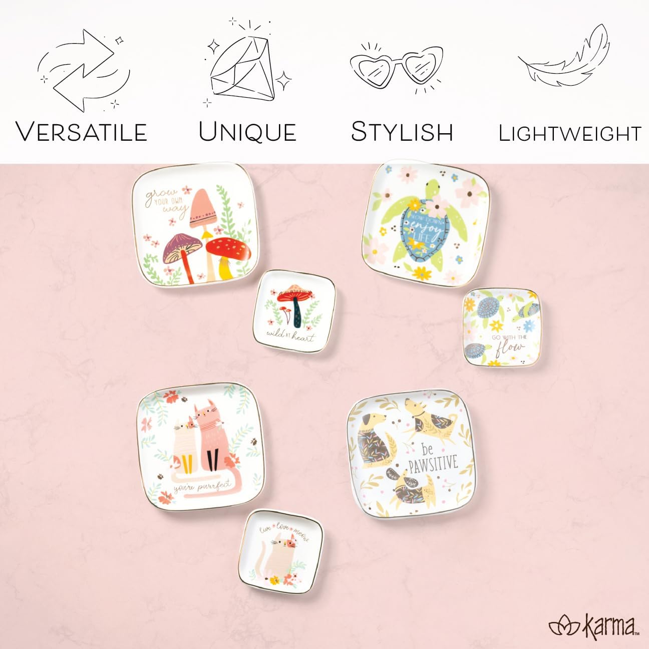 Karma, Flora Square Trinket Tray Large Love You - Image 5