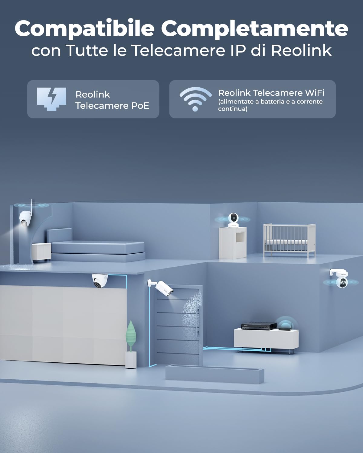 Reolink NVR PoE 16 Canali con 4TB HDD, Videoregistratore Cablato Supporta 16MP/12MP/4K/5MP/4MP, Accesso Locale e Remoto, Capacità Espandibile a 16TB, Videosorveglianza Registrazione 24/7, RLN16-410