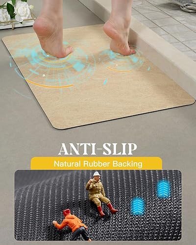 Miniatura 6 de MontVoo - Juego de alfombras de baño, de goma antideslizantes, de secado rápido, superabsorbentes, delgadas, para debajo de la puerta, lavables,