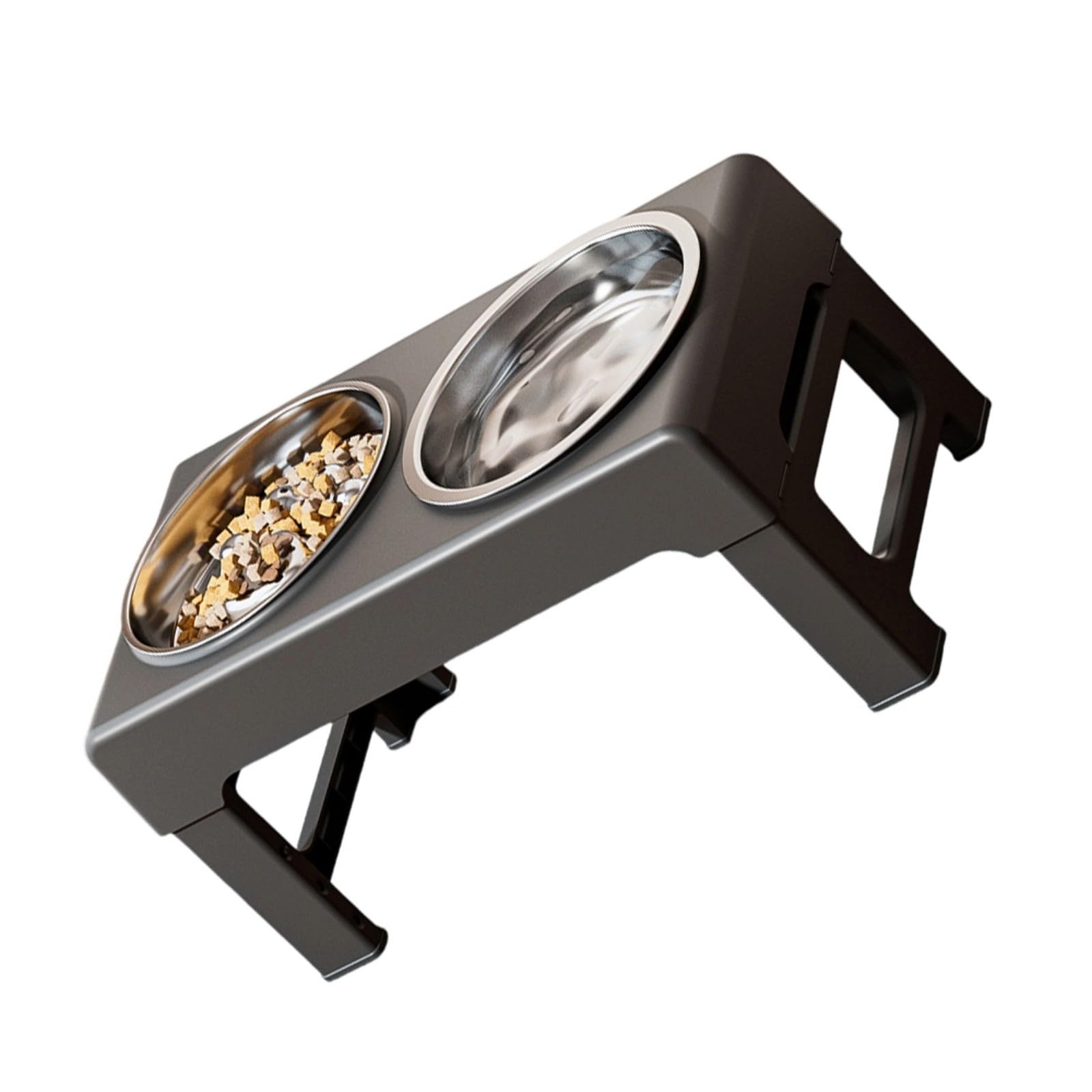 Station d'alimentation surélevée pour animaux de compagnie avec 3 options de hauteur pour gamelle confortable et réglable en hauteur