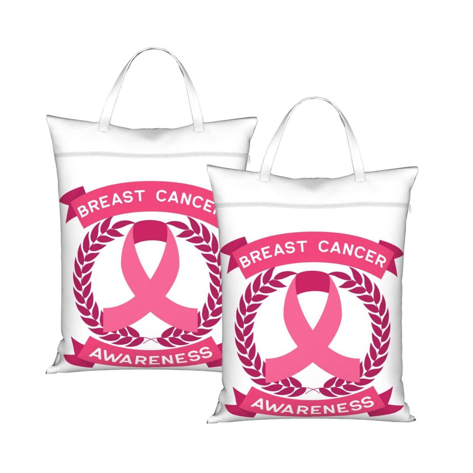 Cyanlit 2Pcs Breast Cancer Awareness 2 Pcs Large Travel Laundry Bags Waterproof Wet Dry Bag For Travel,Swimming