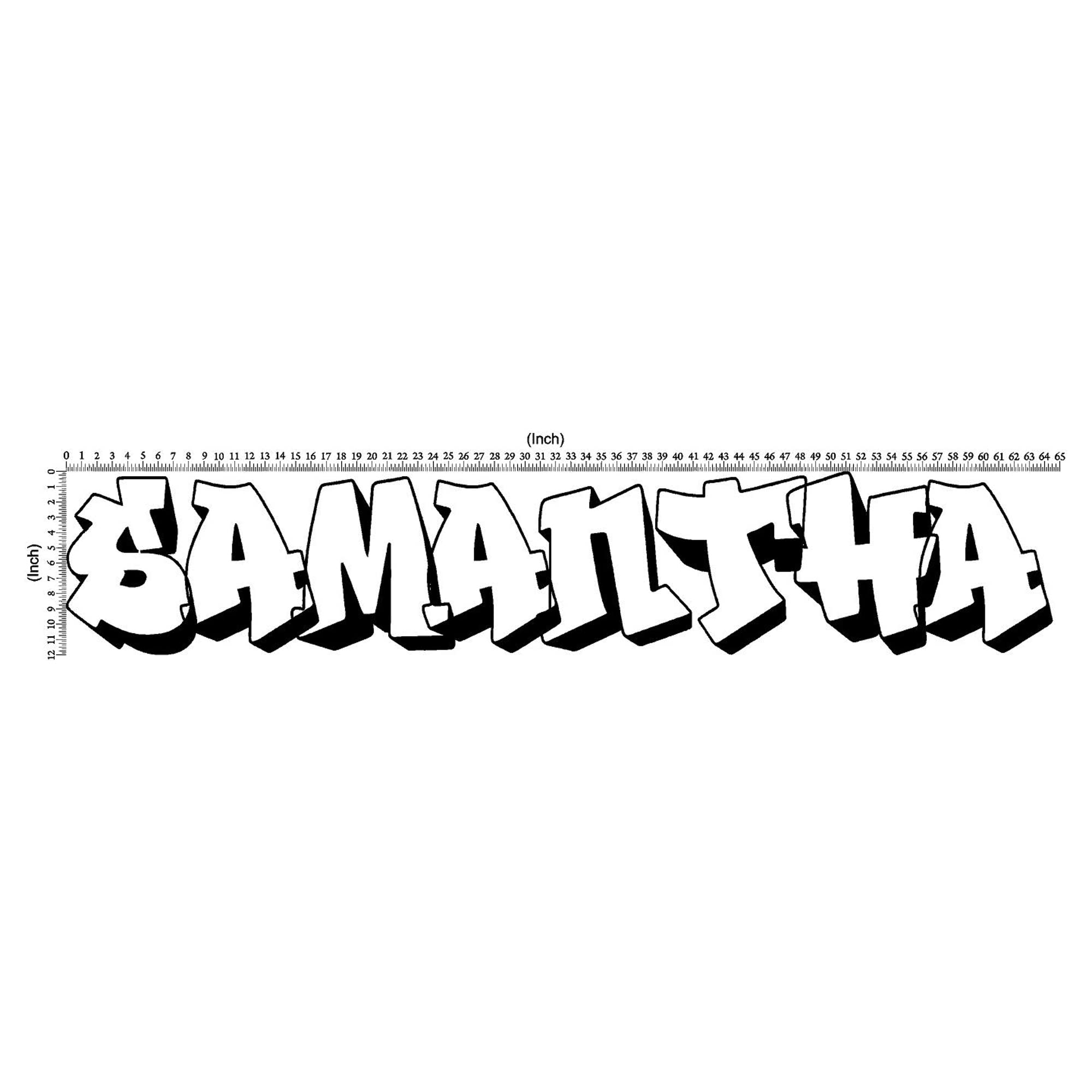 VWAQ Custom Graffiti Name Wall Decal - Personalized Vinyl Sticker For Kids Room, Hip Hop Decor, 20" Height 6 thumbnail image