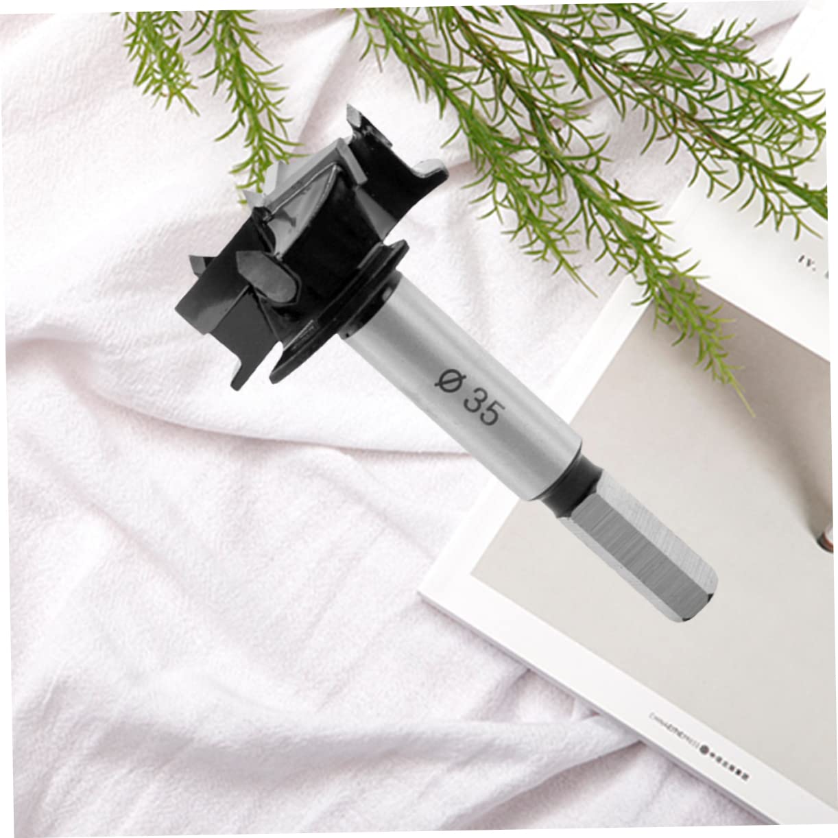 jojofuny 35mm 3-Blade Woodworking Hole Cutter Drill Bit High-Speed Steel Centering Design for Wood Plastic and Hinge Installation