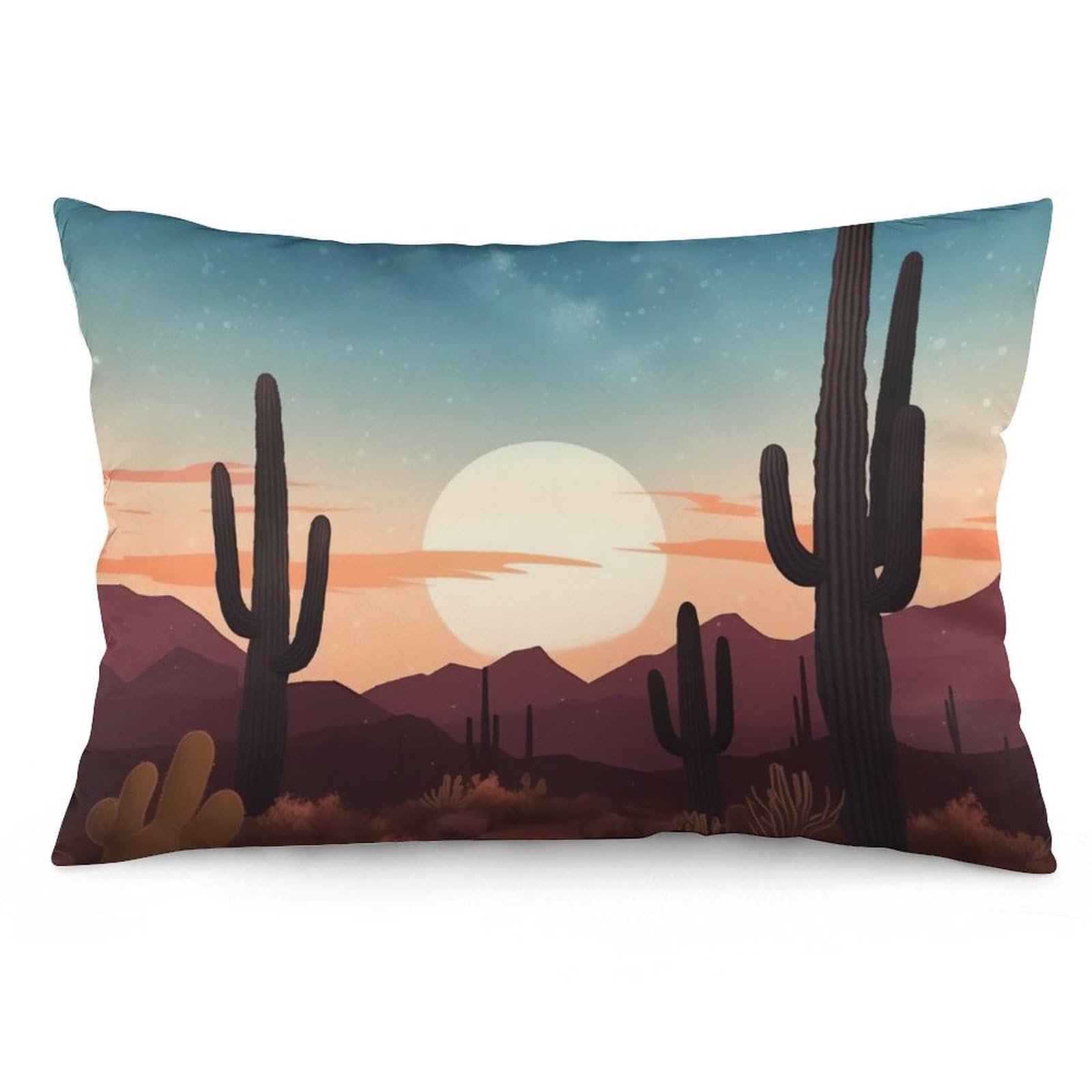 NTVOWPZO 2 Pack Decoration Throw Pillow Covers 20"x30" Pillowcases Covers Desert with Cactus Pillowcases Modern Farmhouse Home Decor Sofa Cushions Covers for Couch Bed Living Room