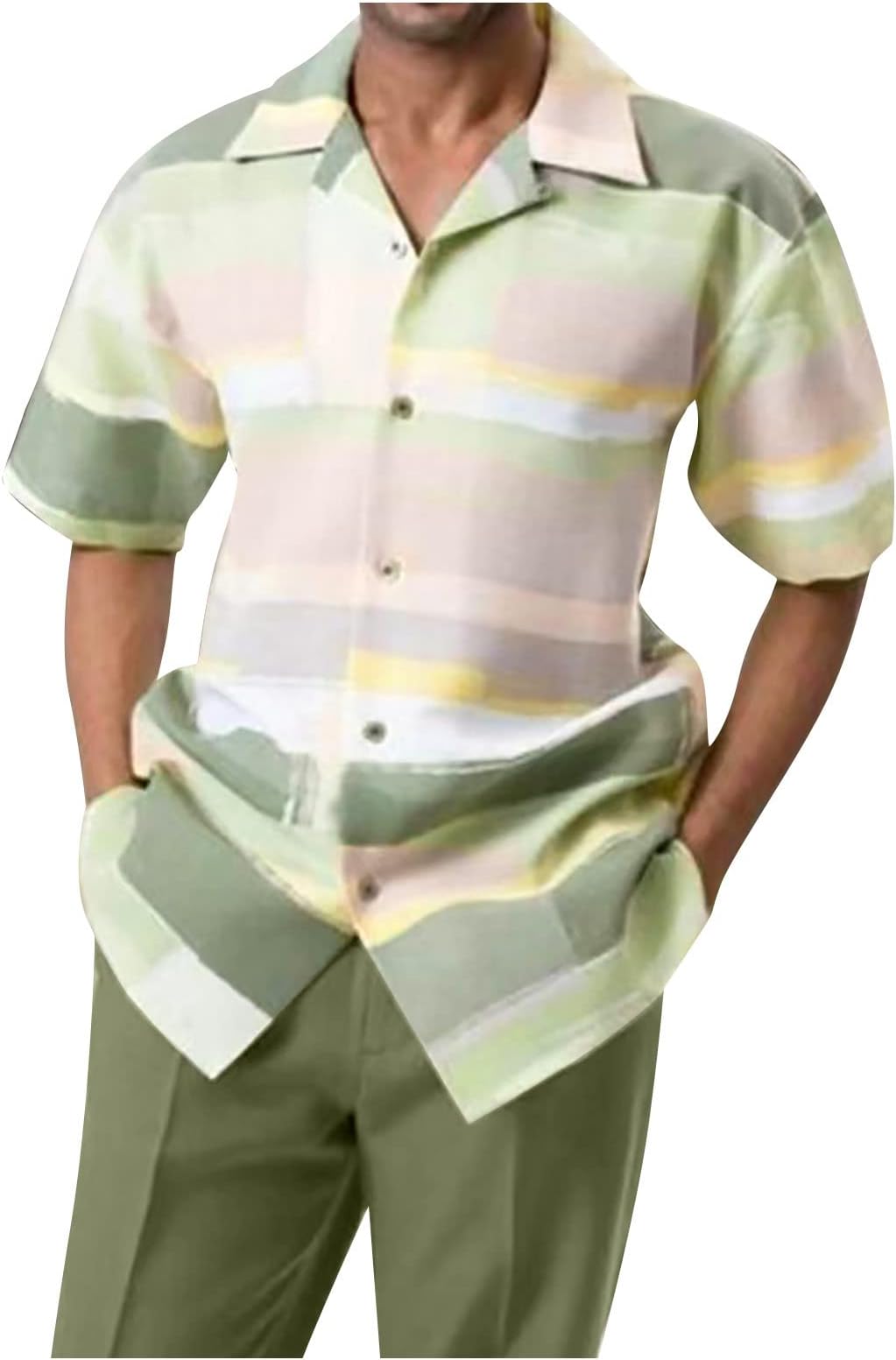 Mens Personality Sport Set Fashion Floral Jogging Outfits Casual Beach Casual Set Sweatsuit Set