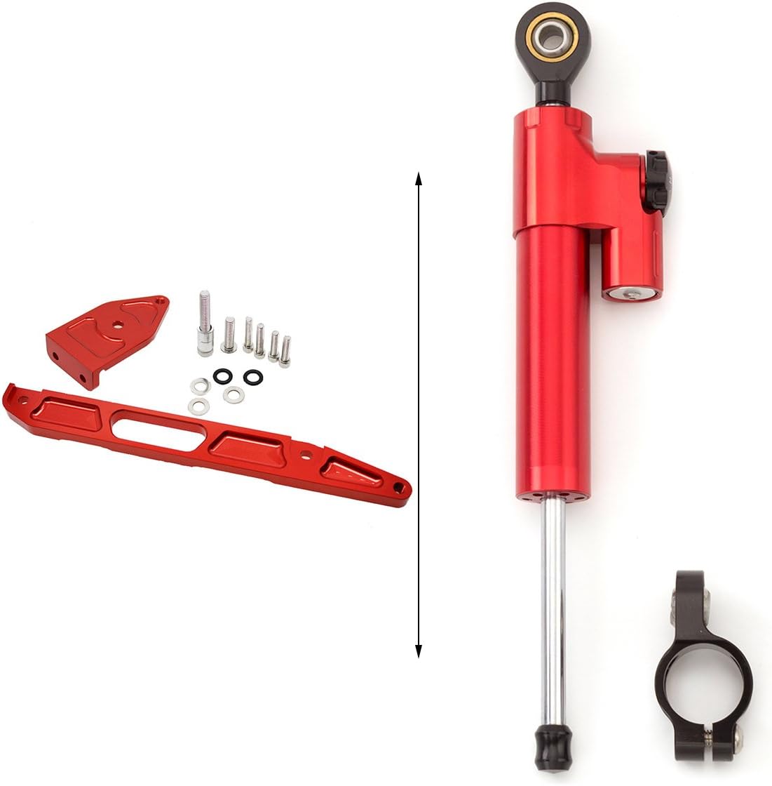 FXCNC Motorcycle CNC Steering Damper Stabilizer Buffer Control Bar With Mounting Bracket Kit Full Set Compatible with XJR1300 2002-2015