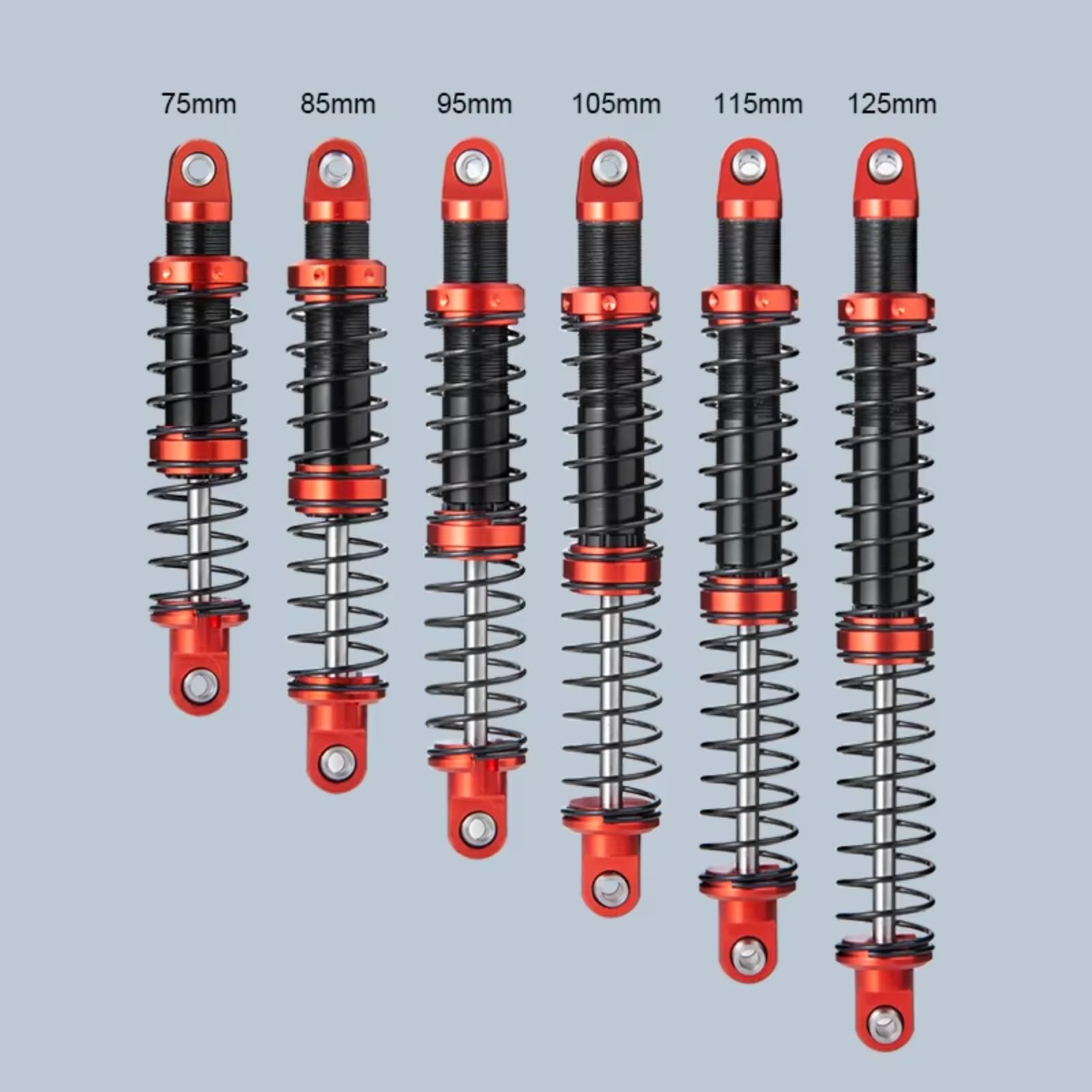 Recambios Rc Para D90 Para SCX10 Para TRX4 1/10 Juego 4 Amortiguadores Resorte Ajustables Con Aceite 75/85/95/105/115/125mm Coches Camiones Y Orugas RC(125mm)