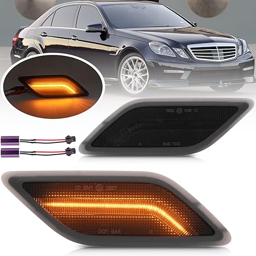 Miniatura 8 de Lente ahumada parachoques delantero luces de marcador lateral carcasa de lámpara para Mercedes-Benz W212 Clase E Pre-LCI E350 E550 E63 AMG