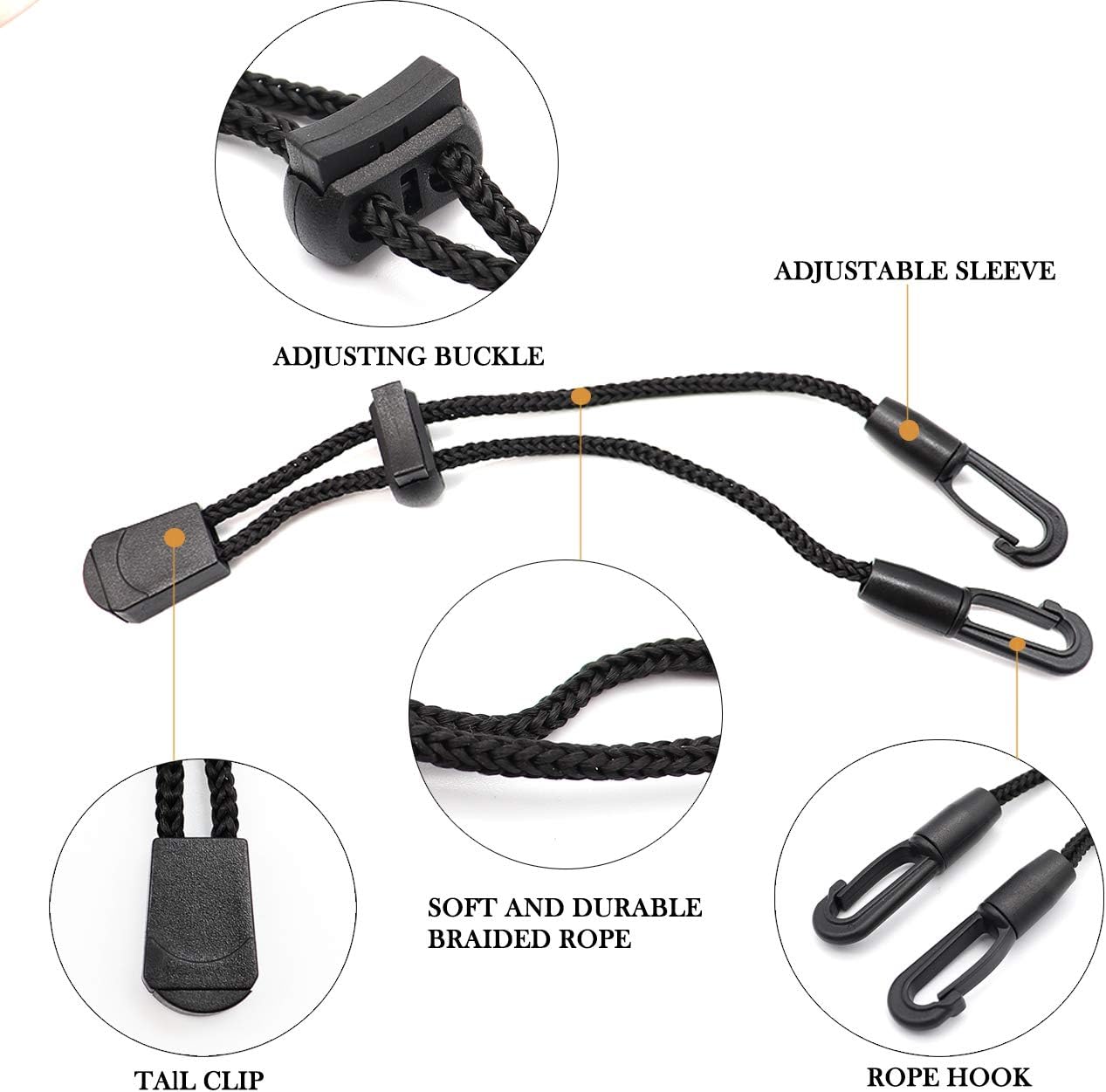 LITMIND Face Mask Extender Strap, Adjustable Mask Lanyard for Kids Adult, Mask Extension Hook, Anti-Pressure Ear Protector Holder - Pack of 5