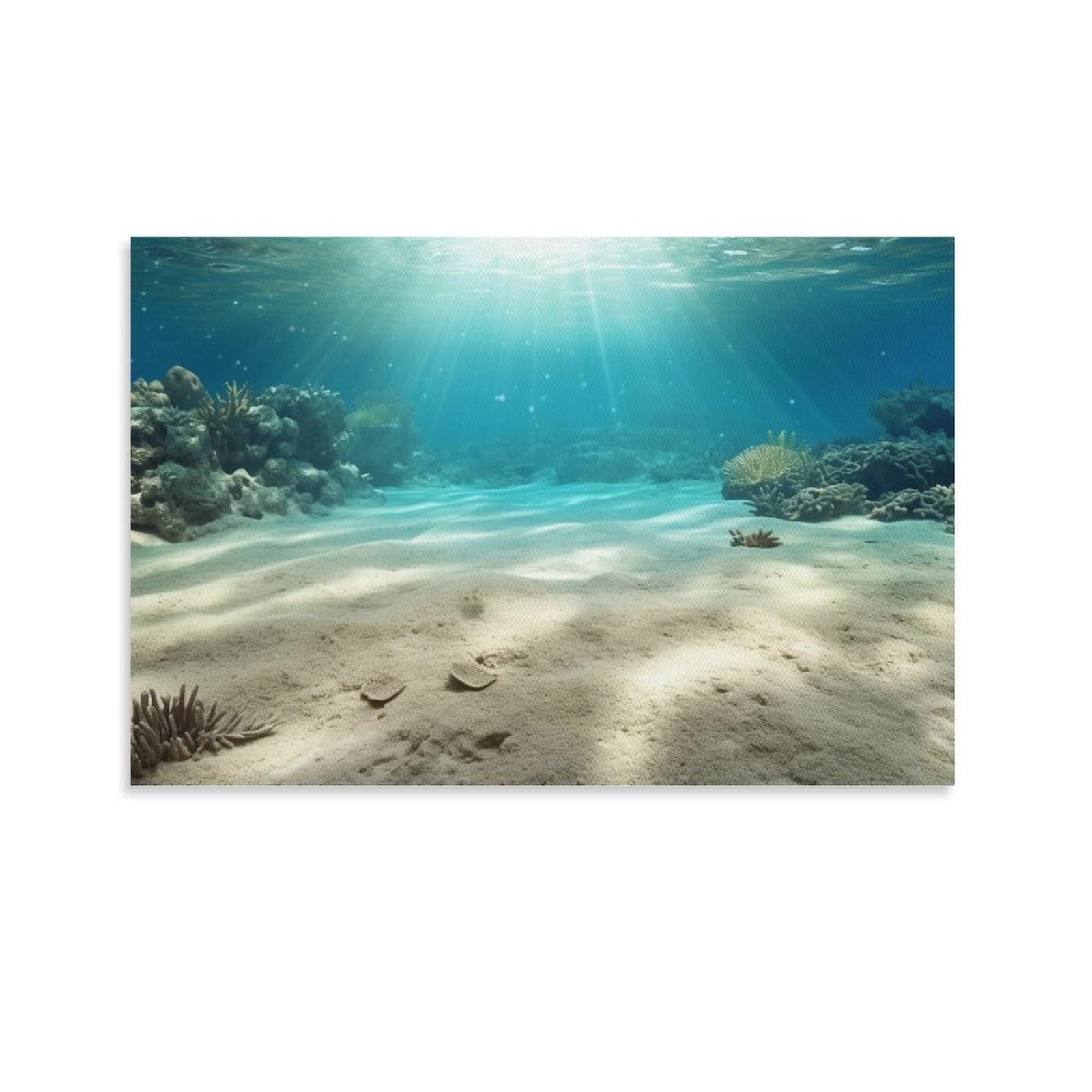 Foccar Unframe-Style-1 Transparent Ocean Water Wall Art Prints Underwater Scene Modern Coastal Pictures On Canvas Poster Wall Decor For Bedroom Home Decorations