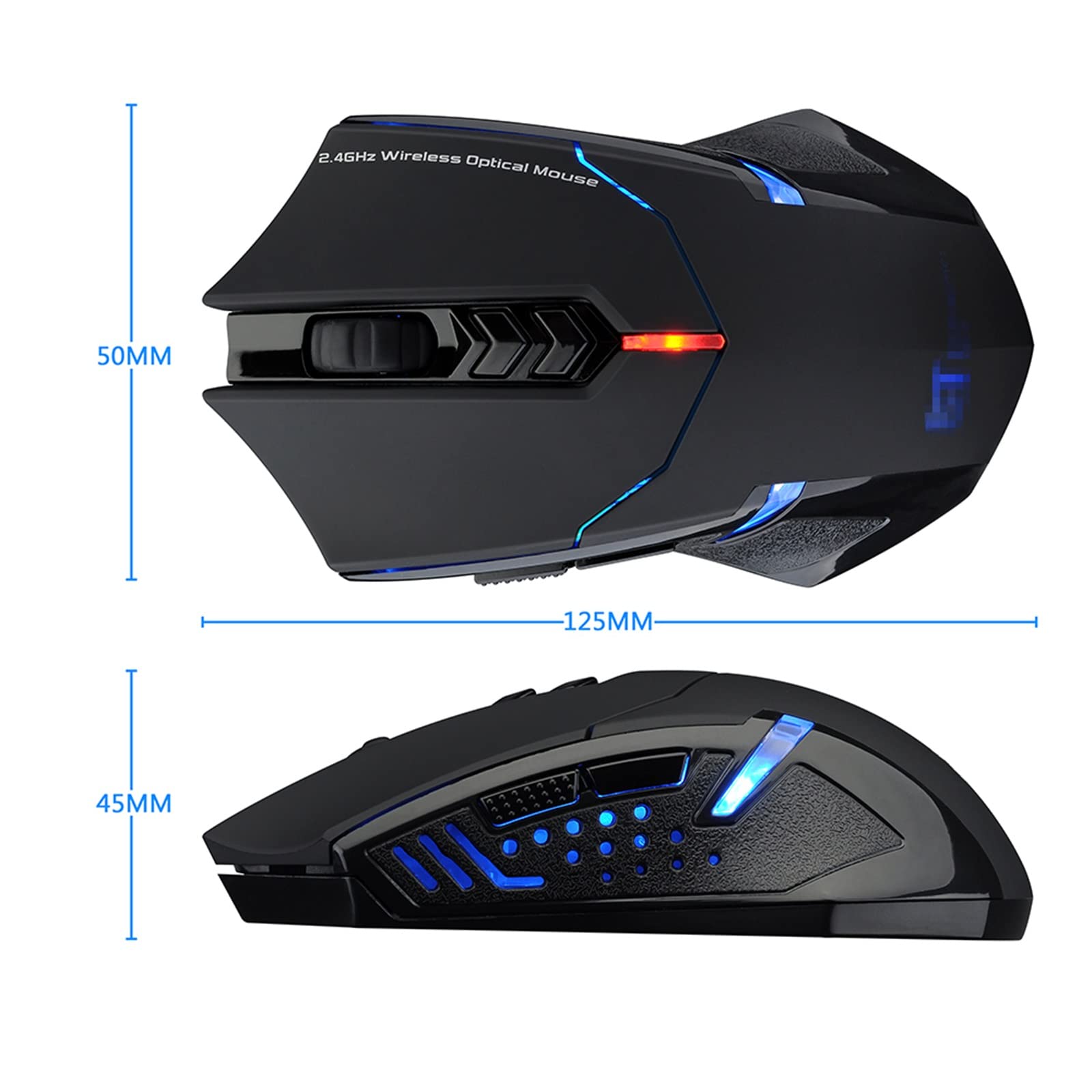 Amazon | ゲーミングマウス ワイヤレスマウス2.4GHz騒々しいゲーム