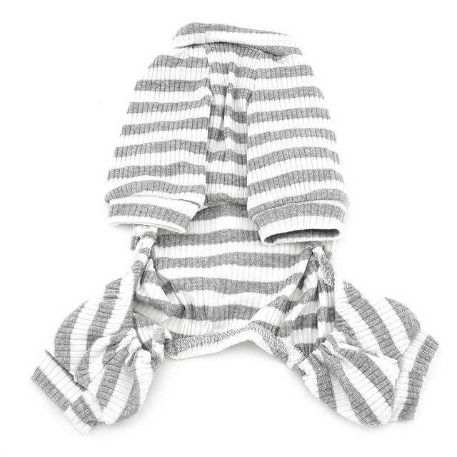 Foto 7 de 8 de ZUNEA Stripe Pijamas para Perros pequeños Cotton Puppy Jumpsuit Sweatshirts Acogedores Trajes Soft Leisure…