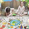 AUGSUN 2 PCS Giant Summer Activity Coloring Poster, Under The Sea Large Coloring Tablecloth Ocean Animals Giant Color-in Paper Table Cover for Kids School Classroom Wall Birthday Crafts Supplies #2