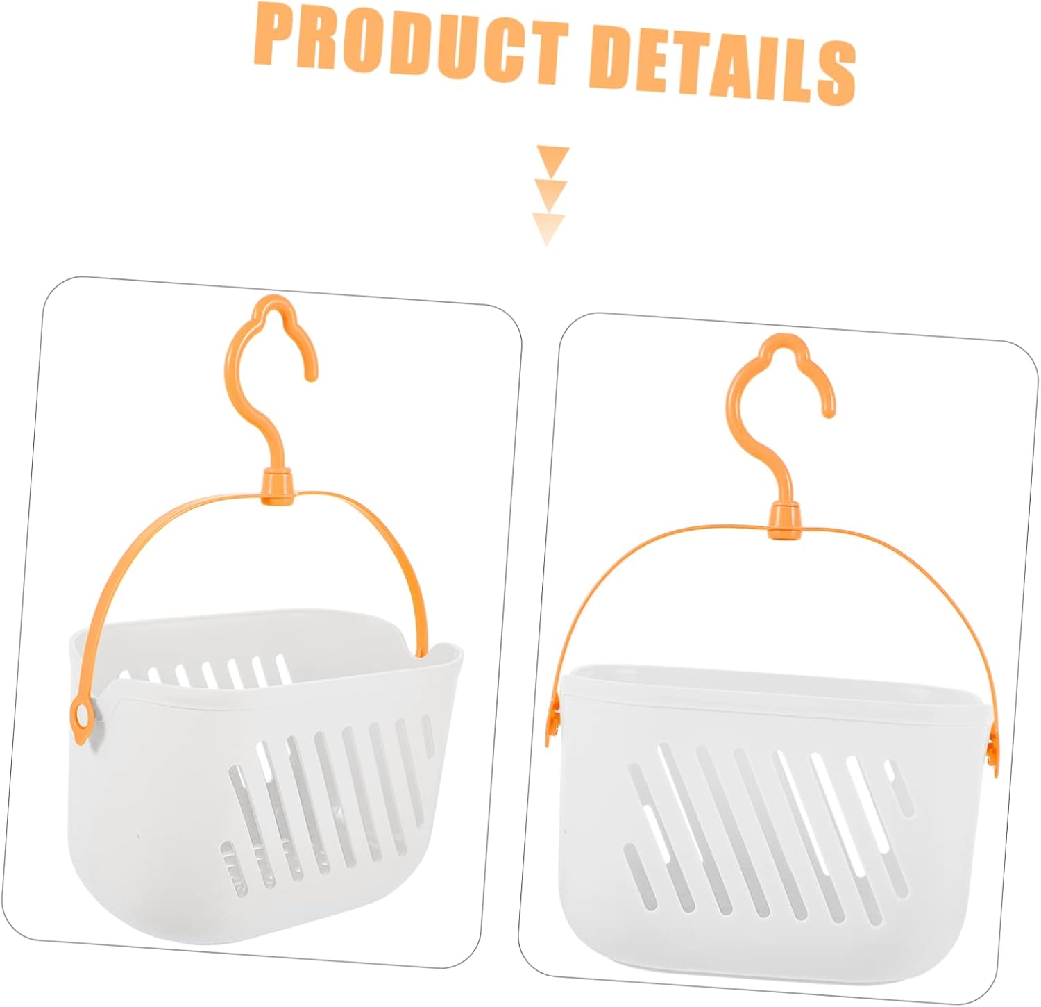 Cabilock 2pcs Hanging Shower Basket for Bathroom Storage Portable Organizer Hook for Toiletries Cleaning Supplies and Small Items Versatile Use Bathroom Kitchen Dorm Room