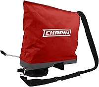 Chapin 84700A 25-lb Professional Handheld Seed Spreader - Waterproof Bag, Enclosed Gears, Rear Baffle, Adjustable Strap, Red