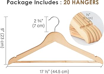 Amazon.com: StorageWorks Wooden Hangers 20 Pack, Wood Coat Hanger