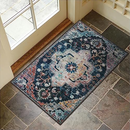 Collive Washable Indoor Doormat, Non Slip Retro Floor Mat 24"