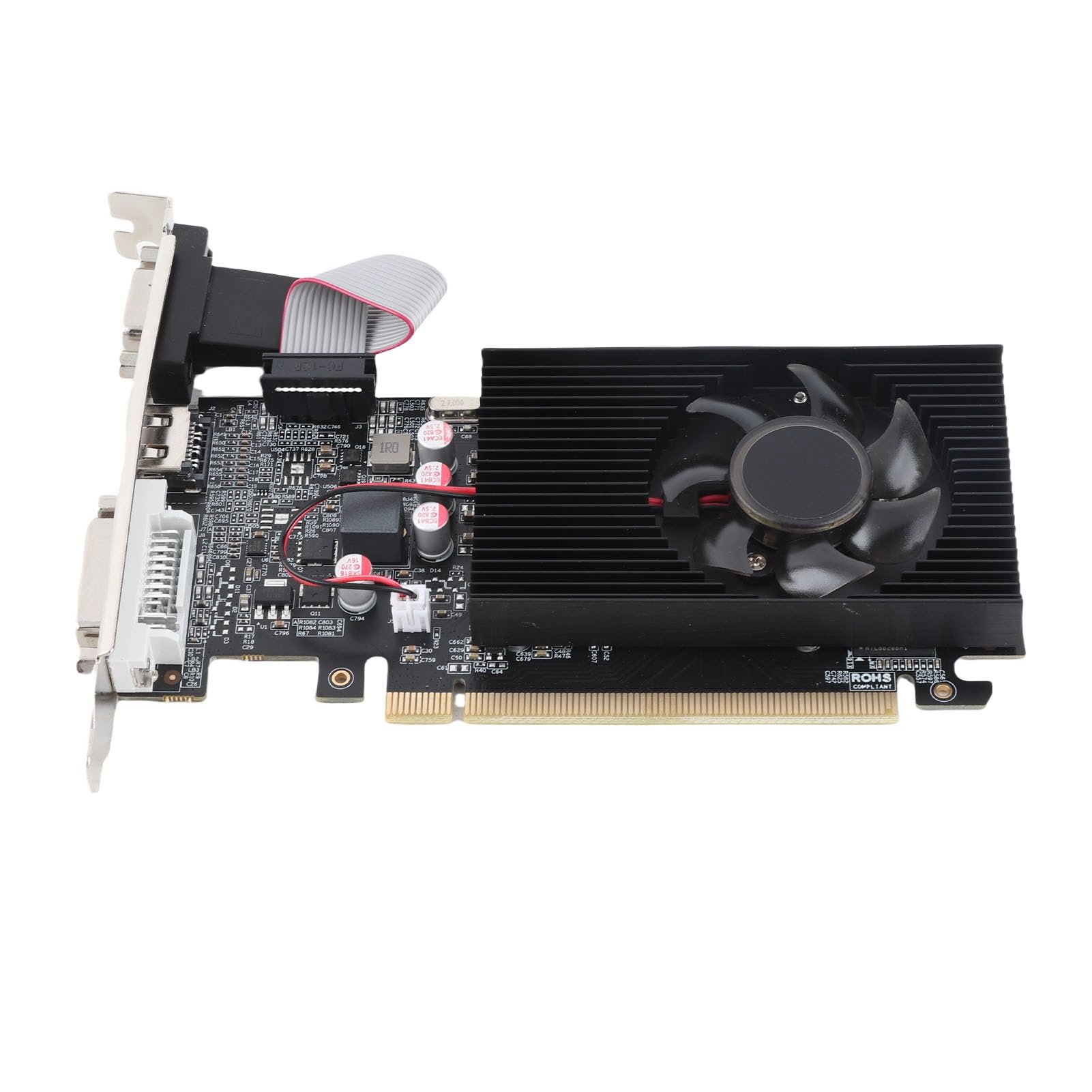 KIMISS Karta Graficzna GT 710 2 GB DDR3 dla 10 11 7 8 - Cicha Karta Graficzna PCI E o Rozdzielczości 2560X1600 do Gier i Użytkowania