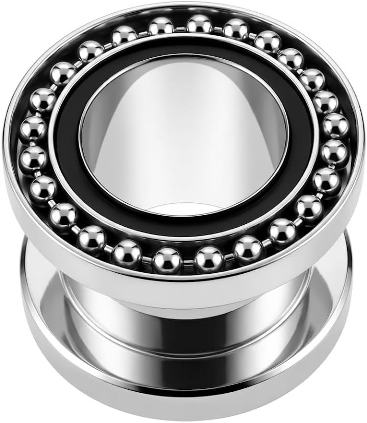 Metal Ball Loop Top on Surgical Steel Flesh Tunnel Gauge Ear Piercing Body Jewelry