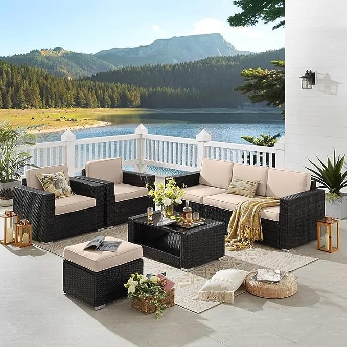 Mymigos Patio/Outdoor/Balcony/Indoor/Porch/Terrace/Cane/Waterproof Furniture Sofa Sets All
