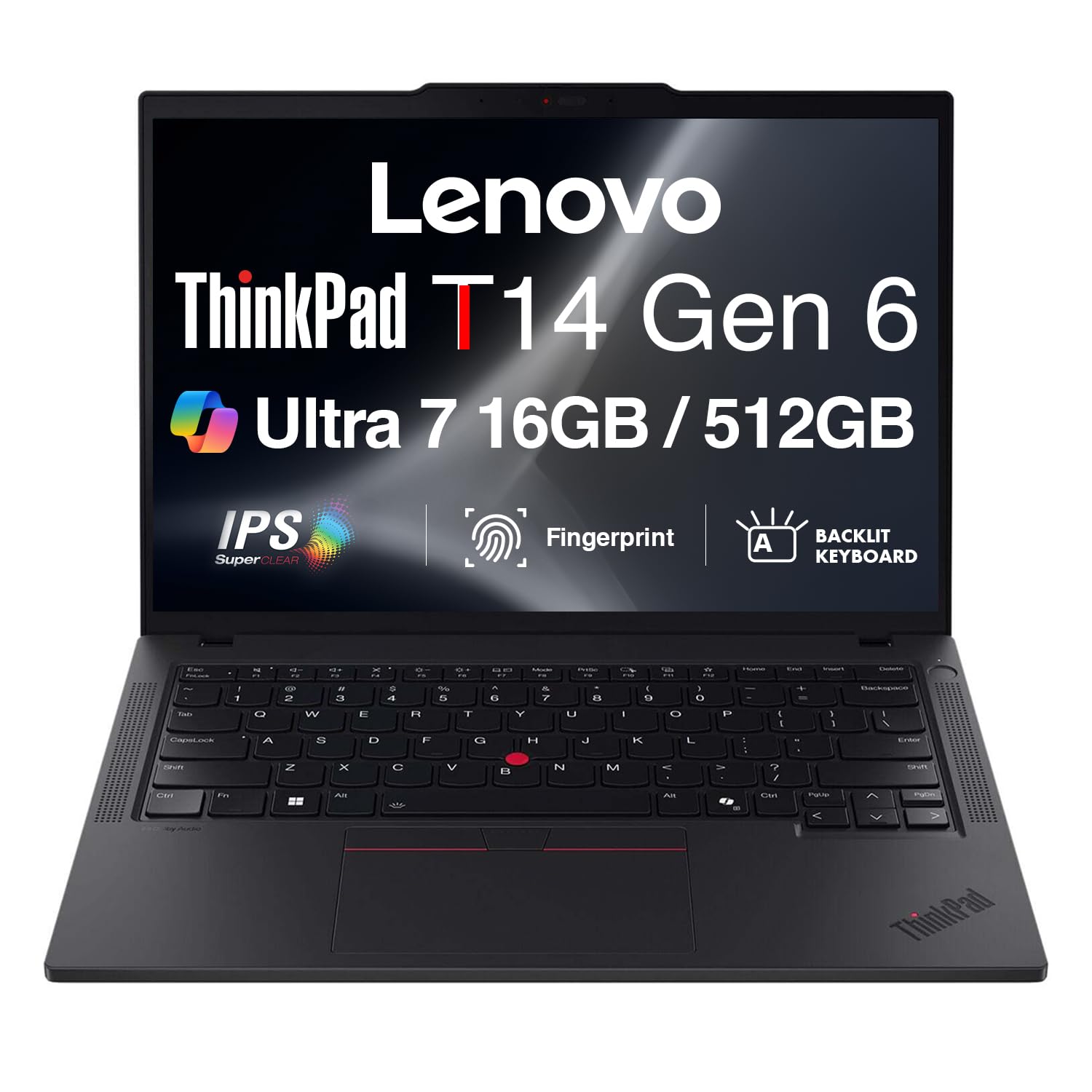 Lenovo ThinkPad T14 Gen 6 Copilot+ AI Business Laptop 14.0" IPS FHD+ Display (Intel Ultra 7-255U, 16GB DDR5, 512GB PCIe SSD, Backlit KB, Fingerprint,