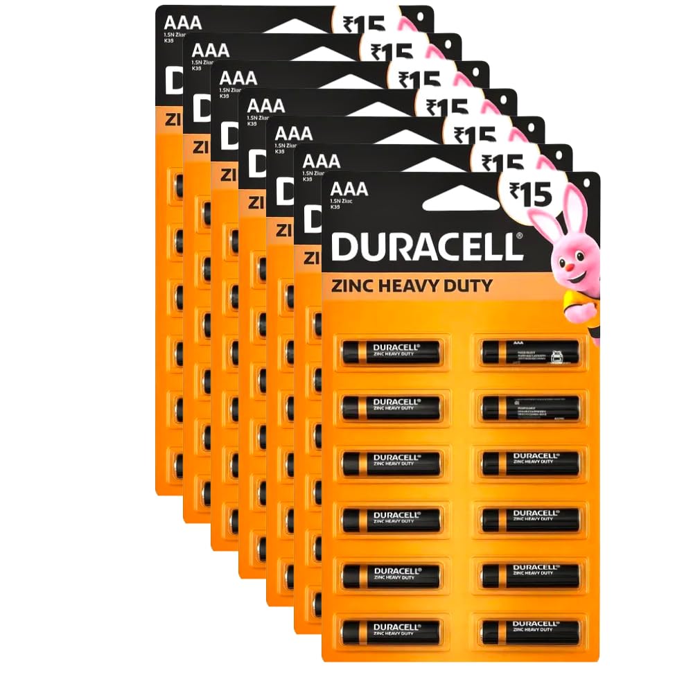 Duracell 2026 Launched Zinc Heavy Duty Battery, 100% Longer Lasting, Anti-Leak Turbolock Technology, Eco-Friendly Batteries for Every-Day Household Devices (AAA, Pack of 84)-image-40