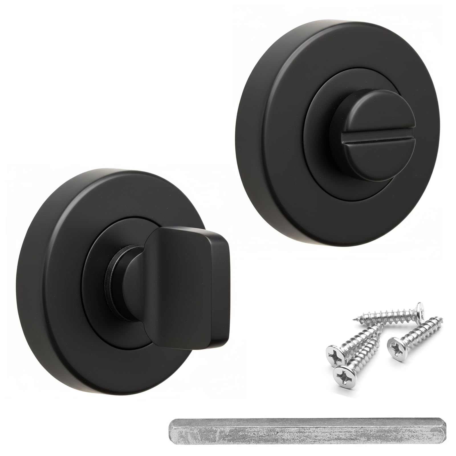 Decoranddecor Black Bathroom Door Lock, Thumb Turn Toilet Door Lock 54Mm