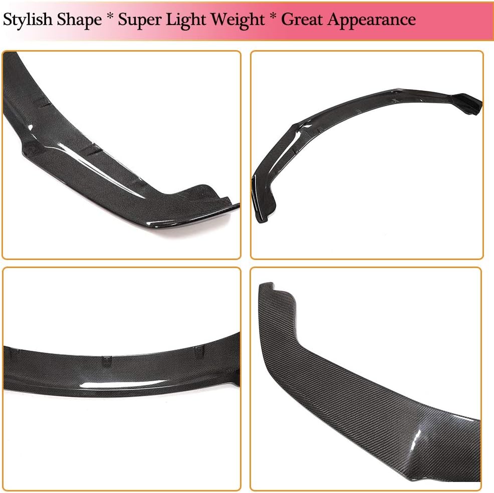 Front Bumper Lip fits for Porsche Panamera GTS/Turbo/Turbo S Hatchback 2014-2016 Factory Outlet Carbon Fiber CF Chin Spoiler Splitter Protector