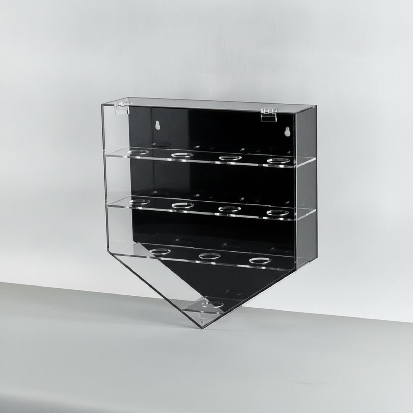 Exhibidor Acrílico con Triple Niveles Montado en ed Caja Sombra Acrílica Resisn Al Polvo Vitrina para portistas, Oficina , Style to 1
