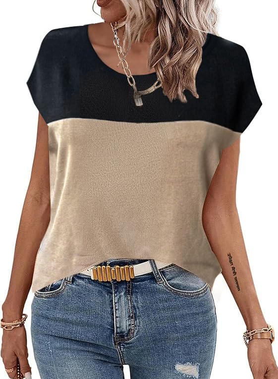 Image of Zeagoo Sleeveless Sweater Tops for Women Sweater Tank Knit Vest for Women Summer Basics Fashion Outfits