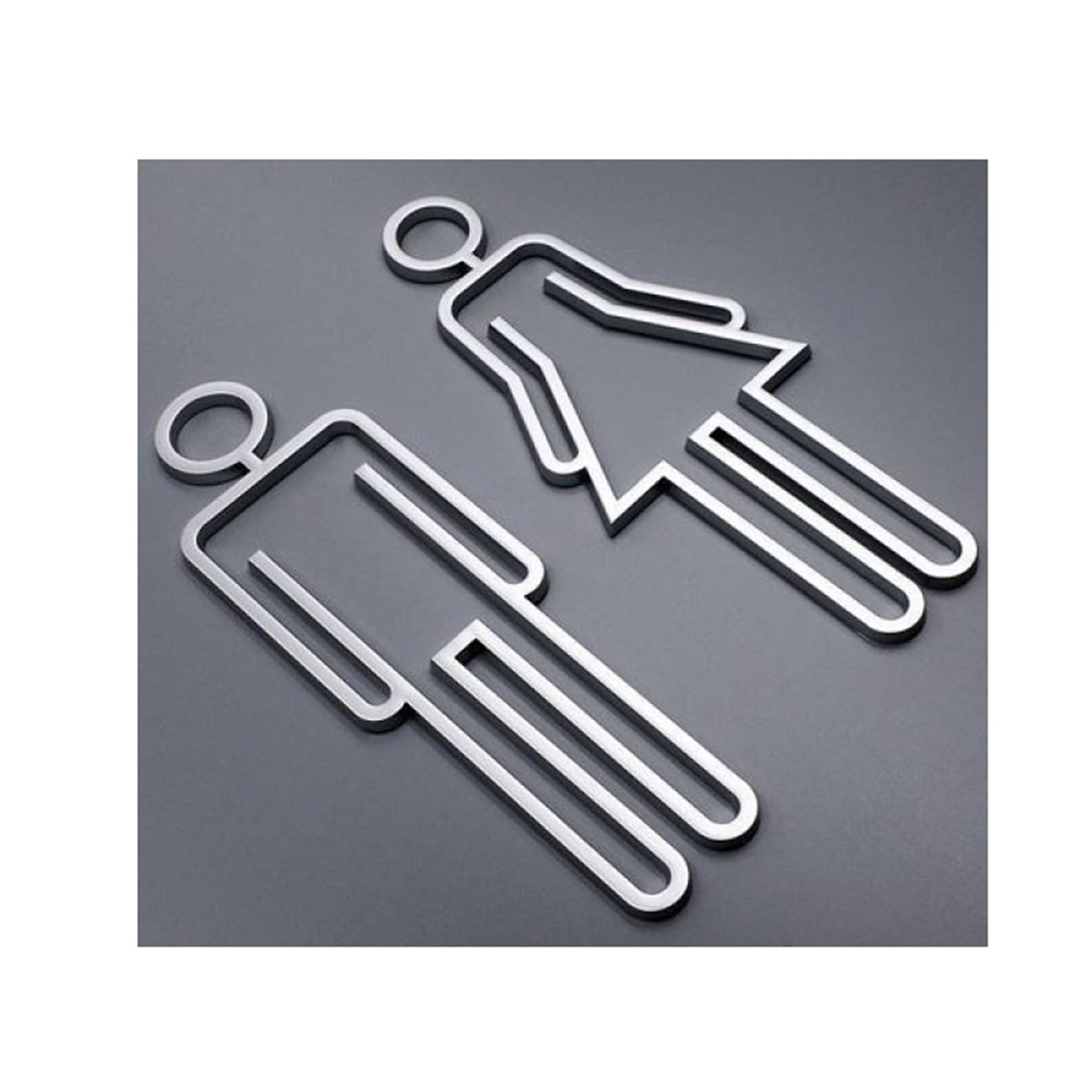 Toilet Sign Toilet Symbol Adhesive Backed Bathroom Door Sign For Hotel,Office,Home,Restaurant(Silver)