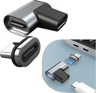 Deasmfr Magnetic USB C 3.1 Gen2 24Pins Connector Adapter, USB PD 100W Quick Charge, 10Gb/s Data Transfer and 4K@60Hz Video Output for iPad Pro MacBook Air Ultrabook Laptop Android Phone