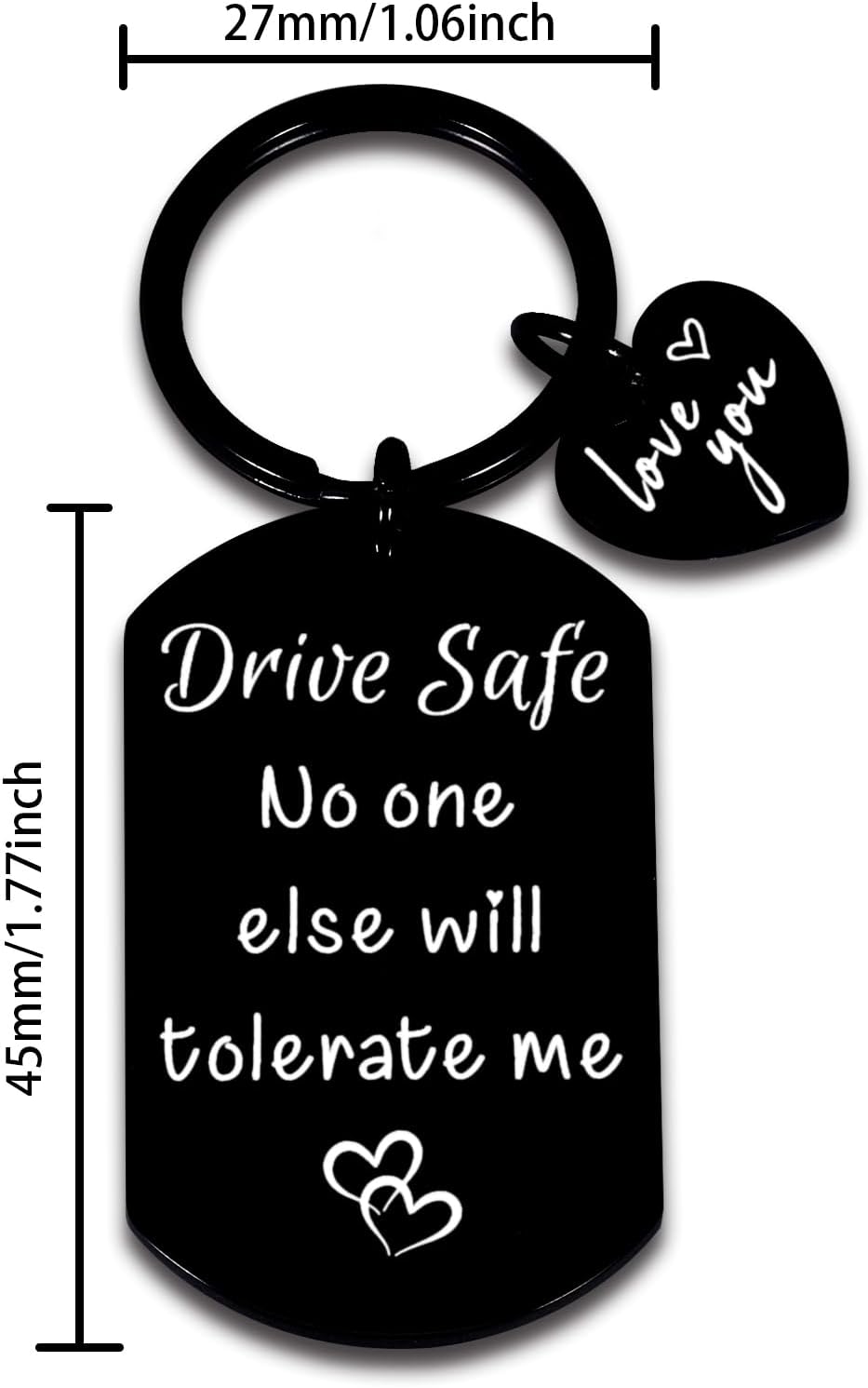 Drive Safe Keychain for Him, Anniversary Wedding Keychain Gifts for Boyfriend Husband, I Love You Gifts for Men, Fiance Giifts for Him, Gift for Boyfriend Birthday, Boyfriends Gift Ideas